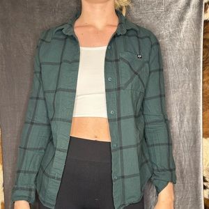 Fox plaid green button up